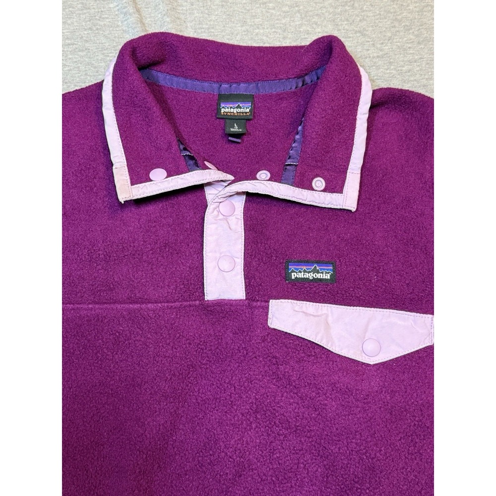Patagonia Synchilla Kids Fleece Pullover Purple  Size L (12) EUC - Picture 7 of 14
